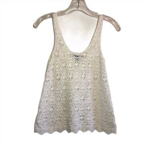 American Eagle crocheted sleeveless tank cream XS